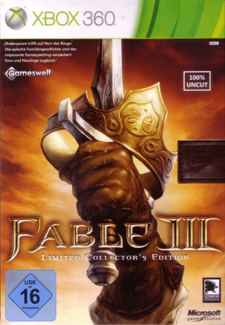 Xbox 360 Fable III kansikuva