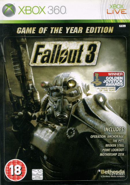 Xbox 360 Fallout 3 kansikuva