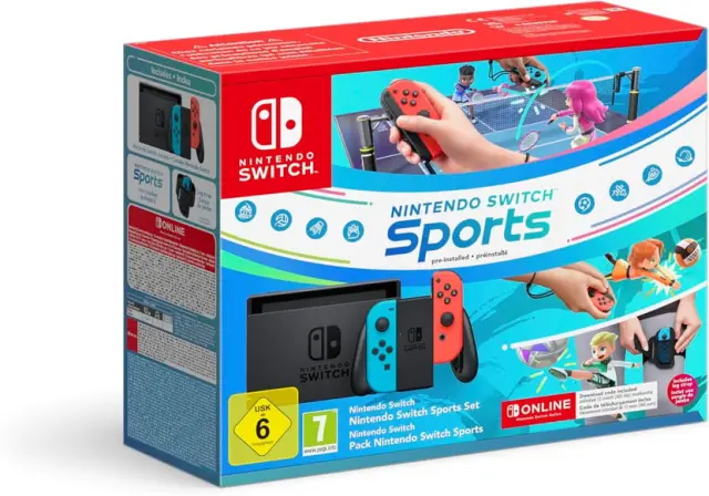 Nintendo Switch with Red and Blue Joy-Con incl. Nintendo Switch Sports kansikuva