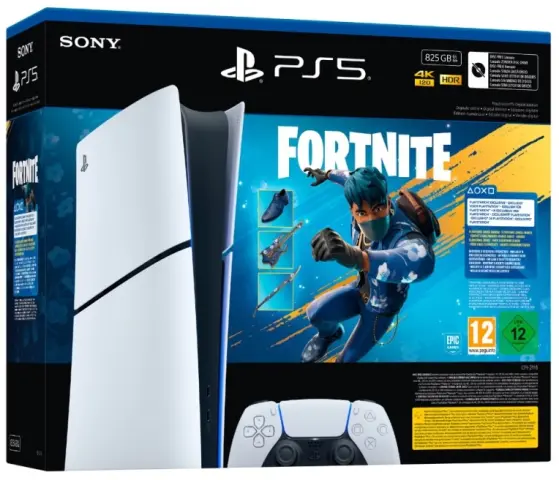 PS5 PlayStation 5 Slim Digital Fortnite Edition - White, 825 GB SSD cover