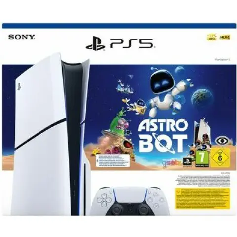 PS5 PlayStation 5 Slim - White, 1 TB SSD + Astro Bot Bundle cover